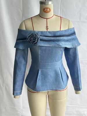 95% cotton, 5% elastane Care instructions: Machine wash cold off-shoulder top in Light Gray with fitted silhouette