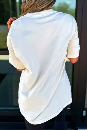t-shirt in silver with ghost print and sequin embellishment