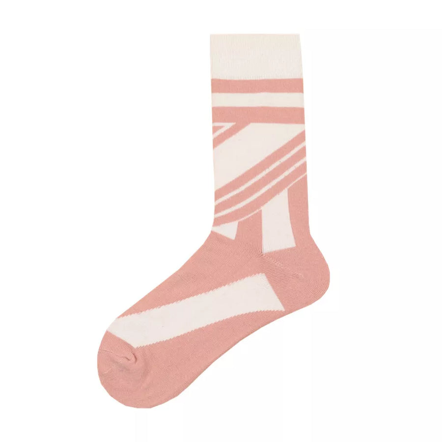 socks in Blush Pink with zebra-print and ribbed cuff