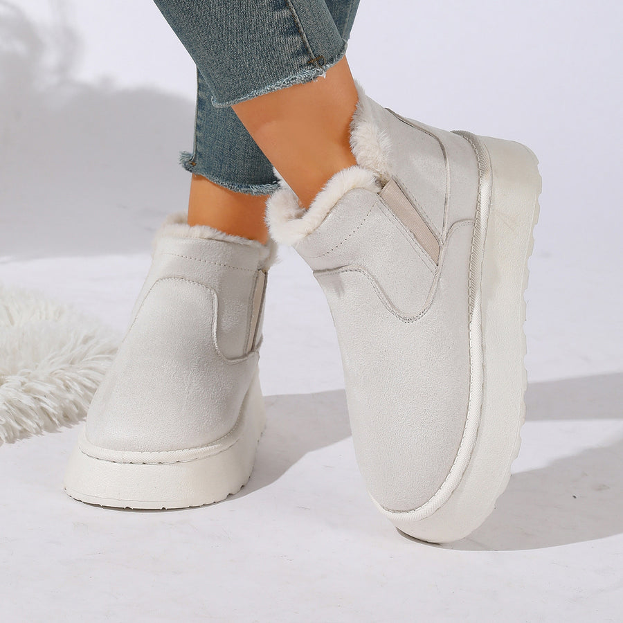 Polyester,Rubber Imported Size & boots in ivory with platform silhouette