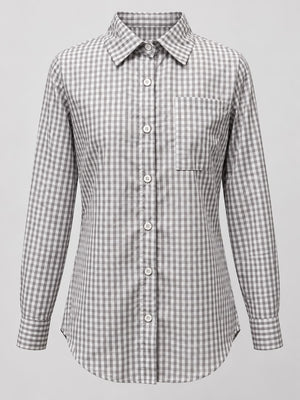 Plus Size Plaid Button-Down Shirt in Red