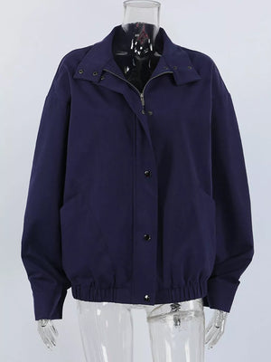 streetwear bomber jacket in Light Green with collared