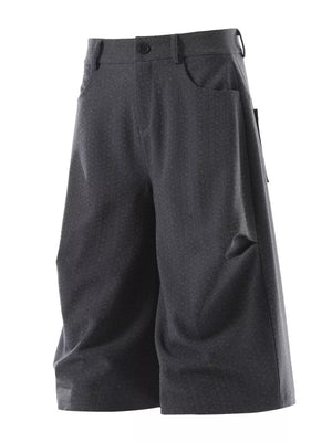 Black with Men's Wide Leg Capris in Black