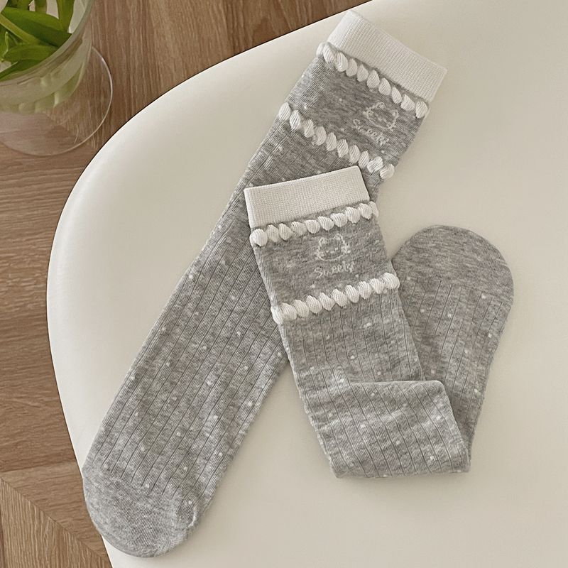socks featuring solid, striped, polka dot, geometric, bow print in white with cotton Imported Size & texture