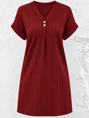 Dark Red midi dress with midi and pullover