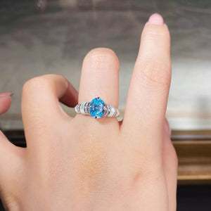 ring in sky blue featuring zircon embellishment and fitted fit