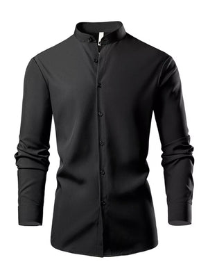 Button-down Slim Fit Long-sleeve Top in White