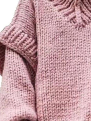 sky blue turtleneck sweater with chunky knit and long sleeve