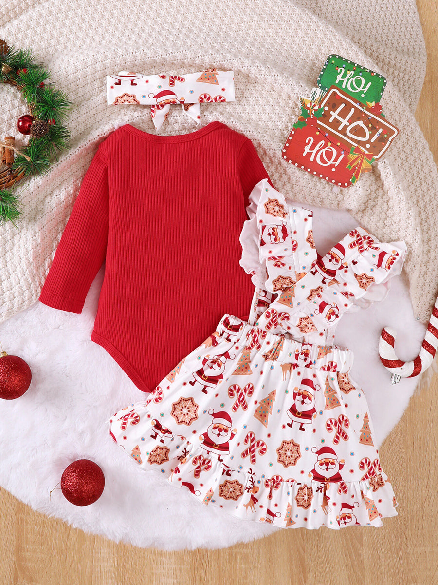 bodysuit in Red with novelty print and ribbed