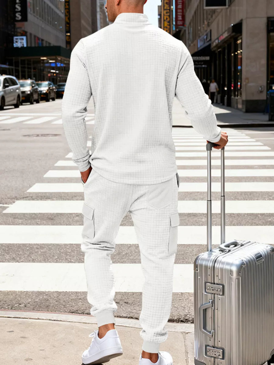 light gray relaxed lounge set with mock neck