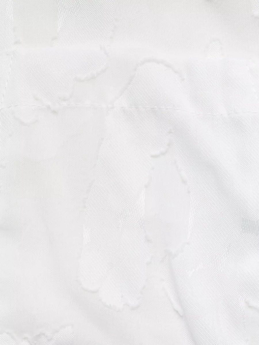 button-down shirt in White with buttoned and hip-length