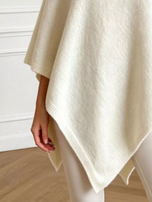 poncho in Black with asymmetrical hem and tunic-length