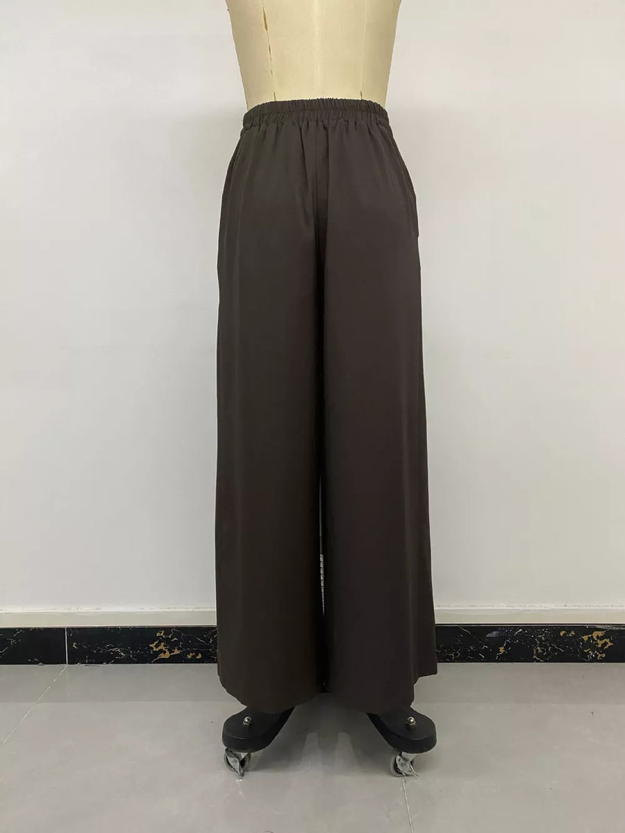wide-leg pants in Coffee Brown