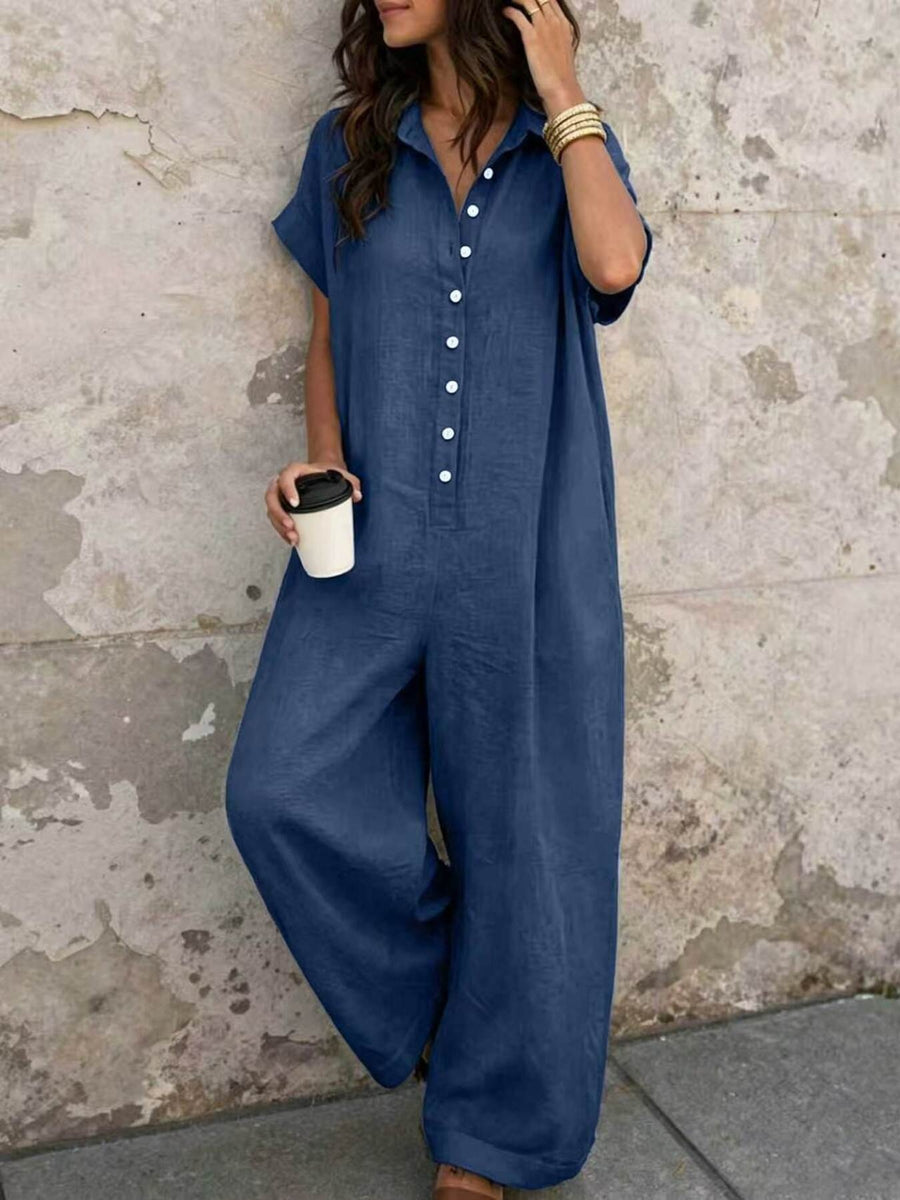 Apricot relaxed jumpsuit with collared