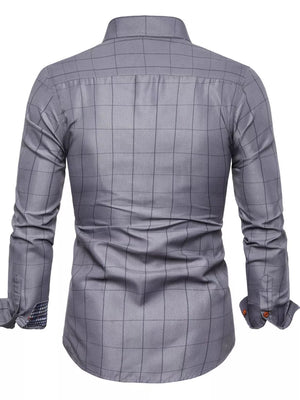 Deep Teal Men's Plus Size Classic Plaid Button-down Shirt