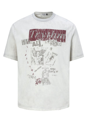 95%cotton,5%spandex Care instructions: Machine wash cold t-shirt in gray with oversized silhouette