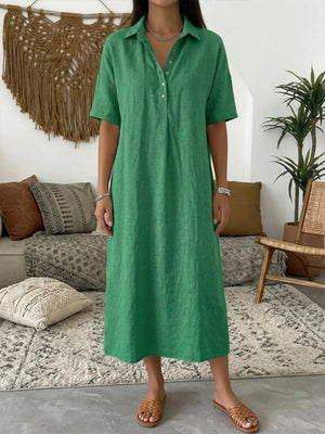100% polyester Care instructions: Machine wash cold shirt dress in Red with relaxed silhouette