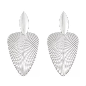 earrings in silver with textured and textured finish