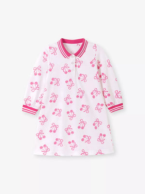 95%polyester, 5%spandex Care instructions: Machine wash cold polo dress in Pink with A-line silhouette