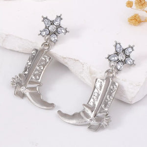 earrings in Gray with ornamental and dangle