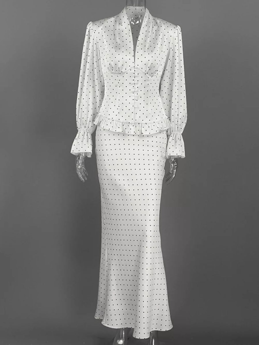 matching set featuring polka dot in black with 100% polyester Care instructions: Machine wash cold texture
