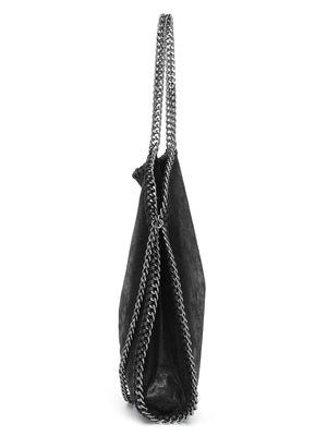 black with handbag with chain trim