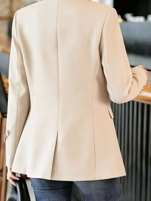 blazer in Navy Blue with plus-size and hip-length