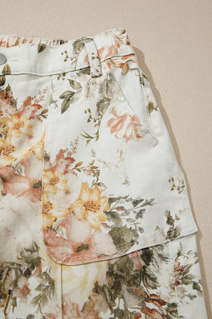 Vintage Floral Print High Waist Wide Leg Jeans option 10