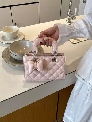PU Leather Imported Size & crossbody bag in blush pink with boxy silhouette