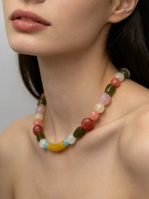 Pastel Yellow choker with choker and hook-and-eye