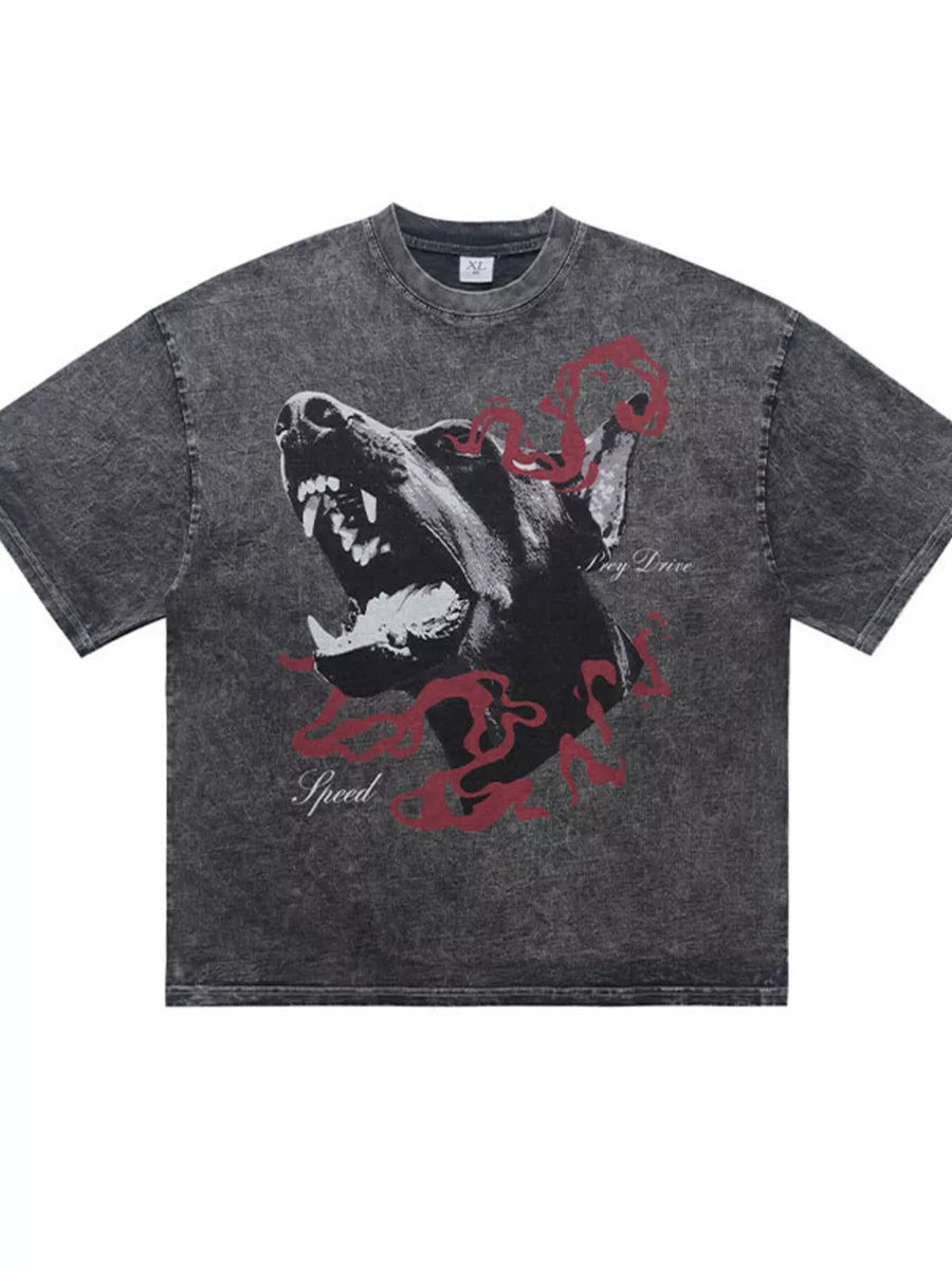 Dark Gray Men's Vintage Wash Graphic T-shirt