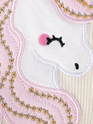 pink A-line dress featuring frill and embroidered