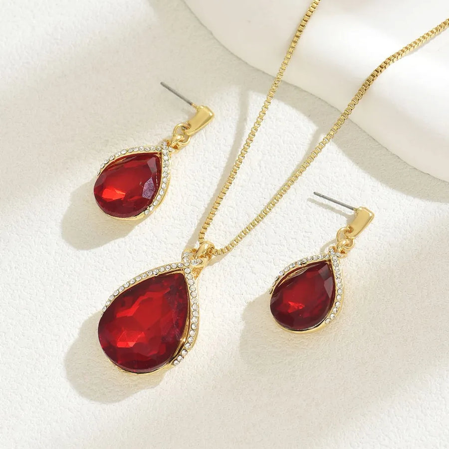 18K Gold-Plated,Stainless Steel,Rhinestone Care instructions: Avoid wearing duri jewelry set in Gold with straight silhouette