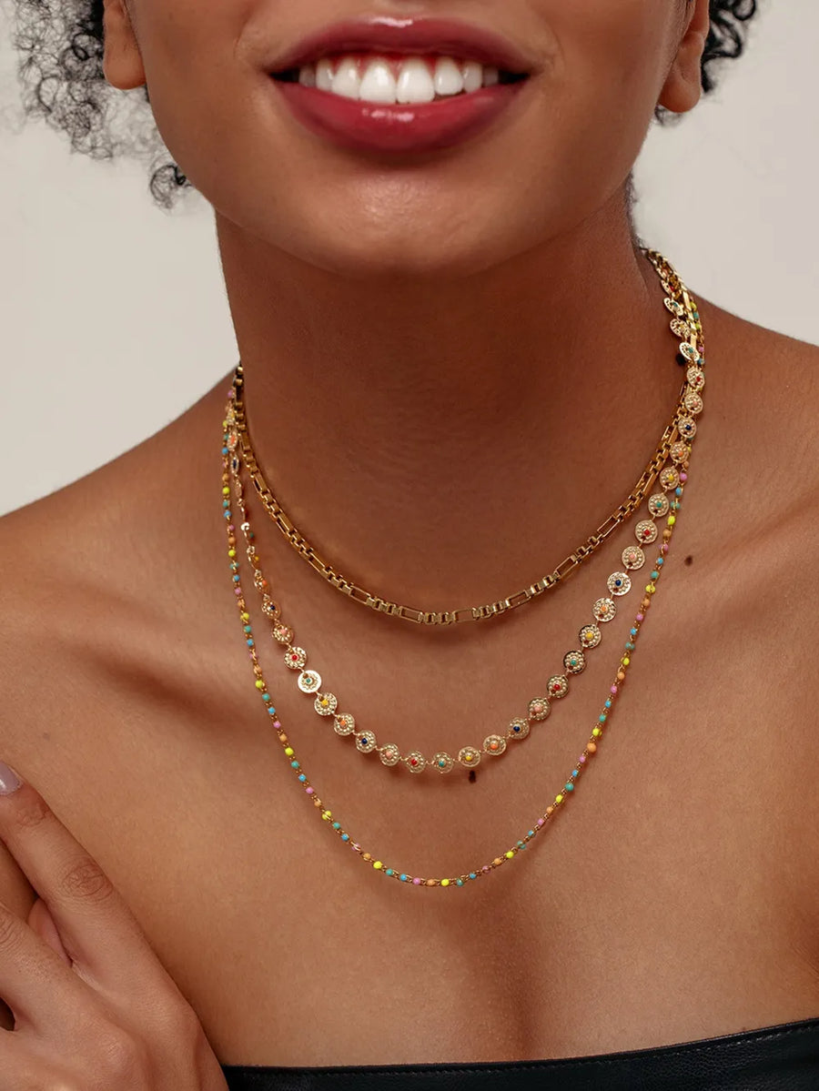 necklace featuring beaded in Gold with 18K Gold-Plated,Resin,Stainless Steel Care instructions: Avoid wearing during ex