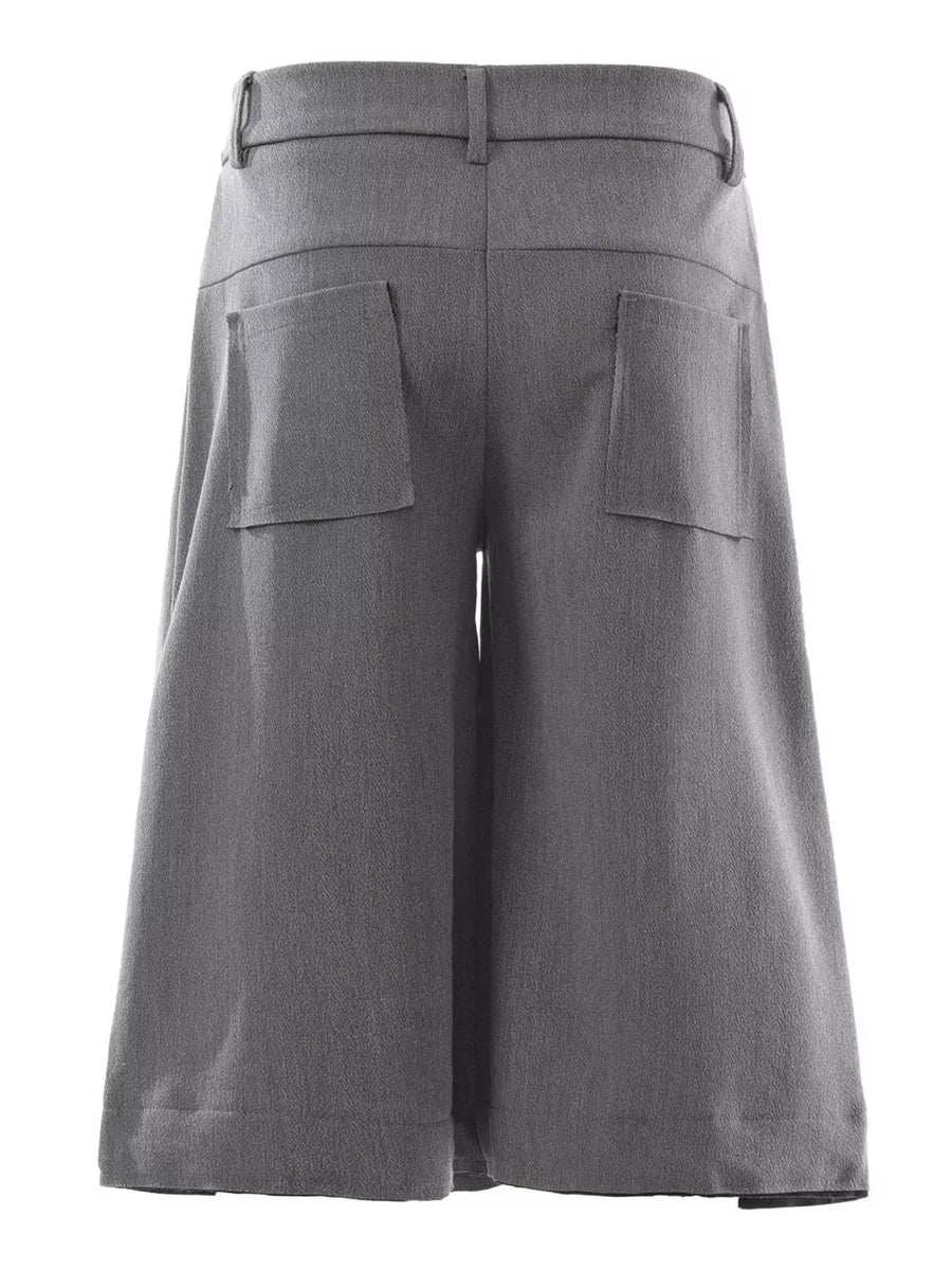 Dark Gray Men's Wide Leg Capris