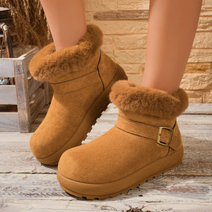Suede,Fluff,Rubber Imported Size & boots in beige with chunky silhouette