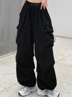 cargo pants in Pink with adjustable and full-length