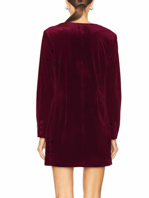 100% polyester Care instructions: Machine wash cold mini dress in Dark Green with straight silhouette