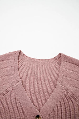 blush pink relaxed cardigan with v-neck