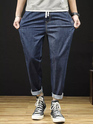 casual straight jeans in Black with N/A