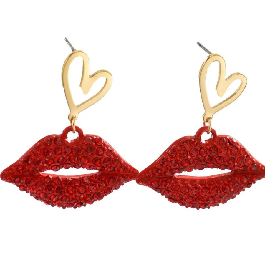 red earrings with dangle and post-back
