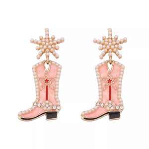 earrings in blush pink featuring dangle and dangle fit