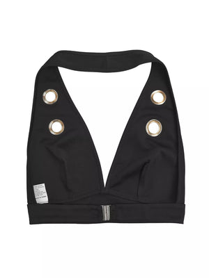 black two-piece set with cropped and drawstring