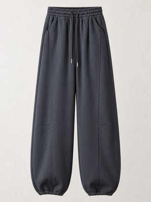 sweatpants in White Gray-Spring And Fall-Tall with seam detail and full-length
