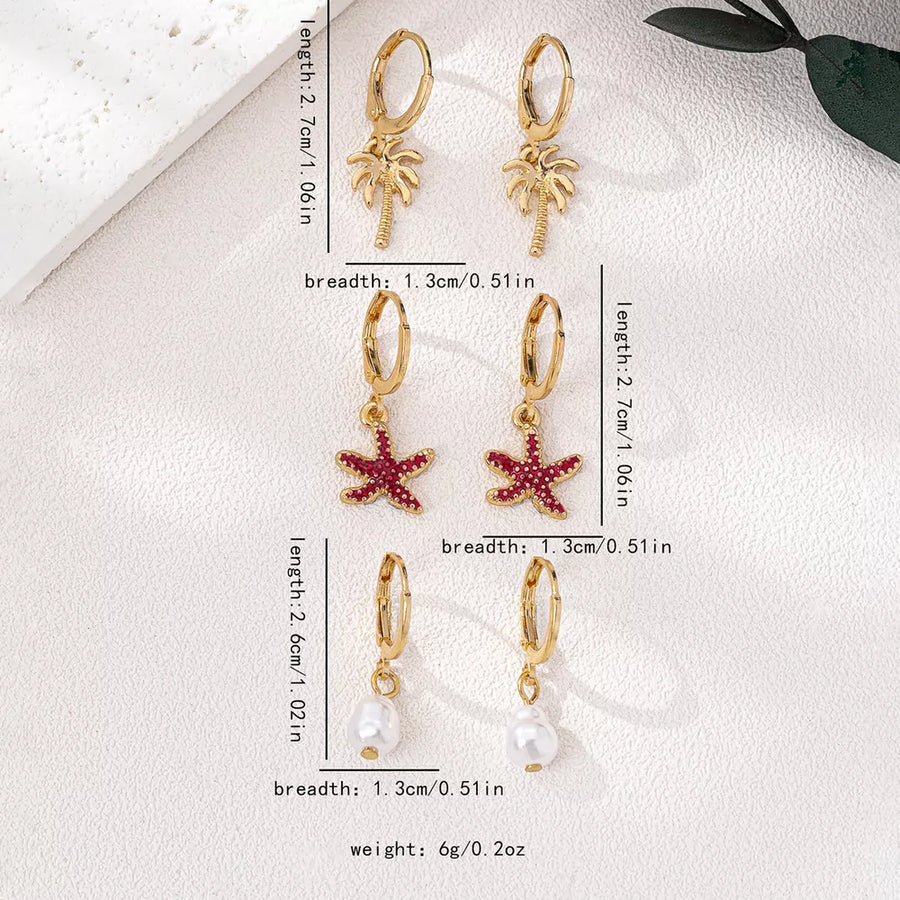 earrings in gold with drop earrings and short