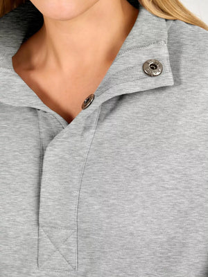 sweatshirt in Black with dropped shoulder and hip-length