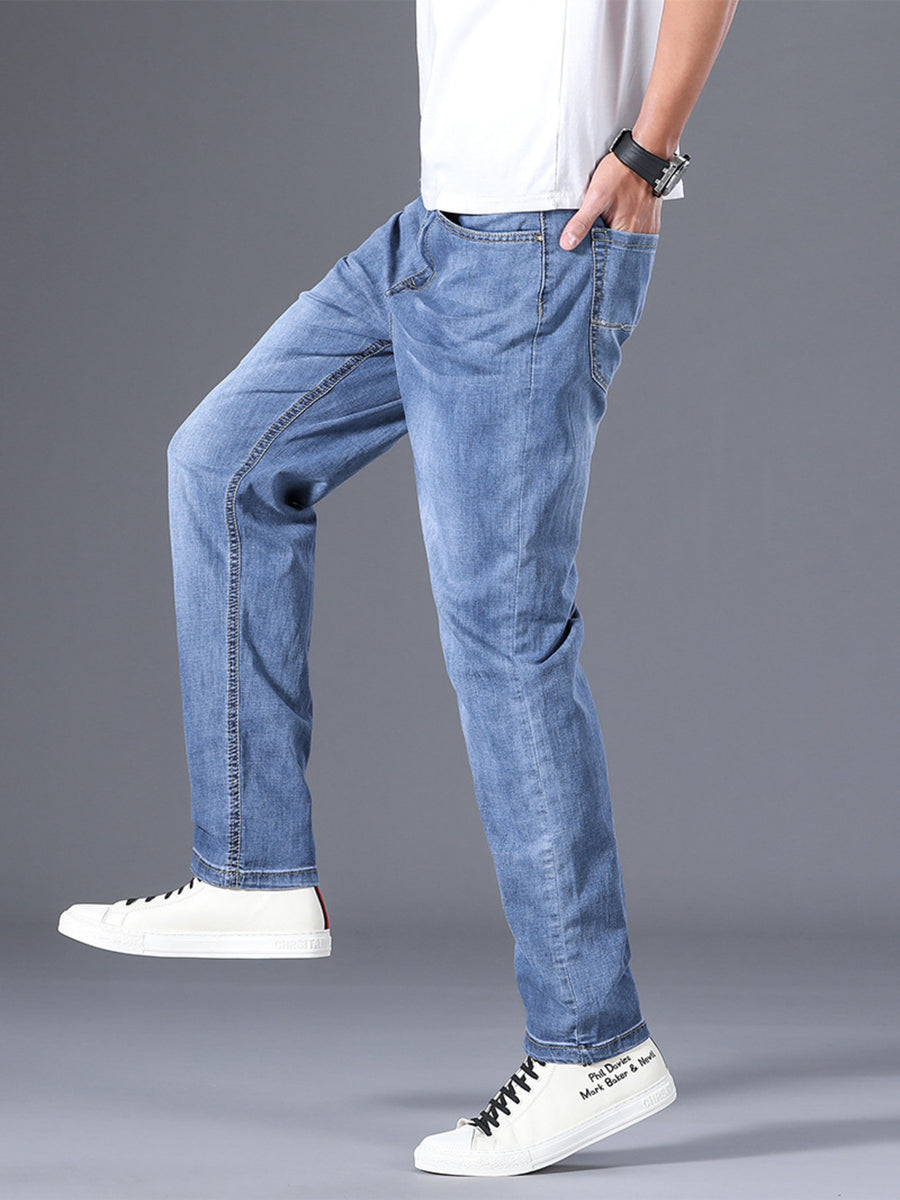 71% cotton, 28% polyester,1% spandex Care instructions: Machine wash cold jeans in Medium with slim silhouette