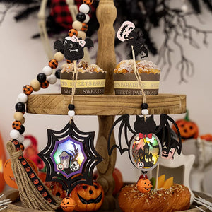 wood Imported Size & Hanging Ornament in black with straight silhouette