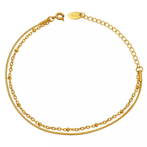 18k Rose Gold-plated Titanium Steel Double Layered Bracelet in Rose Gold with double layered