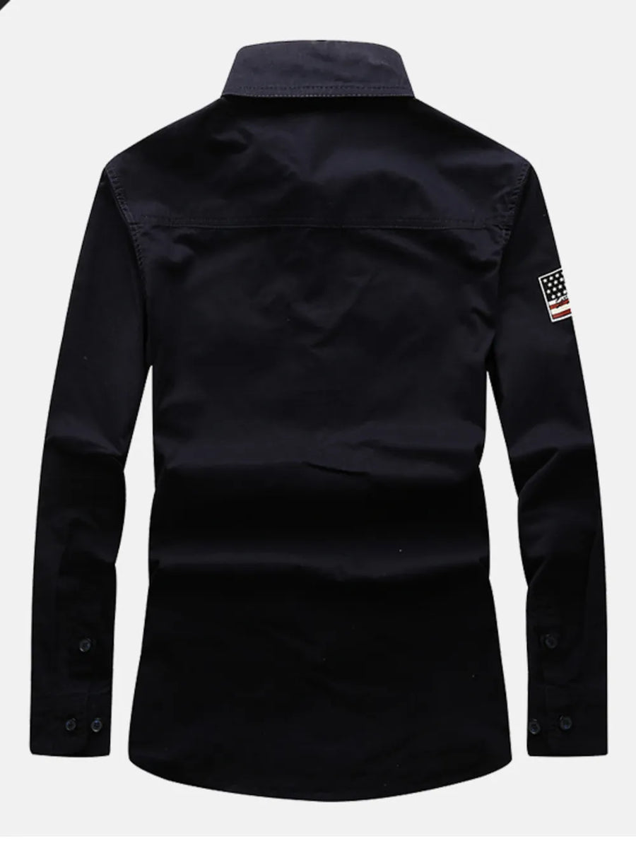 Men's Plus Size Long Sleeve Shirt in Khaki